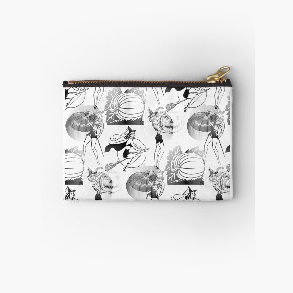 Item preview, Black and white Pin up witches and pumpkins  designed and sold by Rachel Crawshaw.