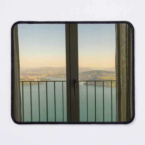 Item preview, Window View with Balcony over Lake Lucerne and City of Lucerne with Mountain designed and sold by Mats Silvan.