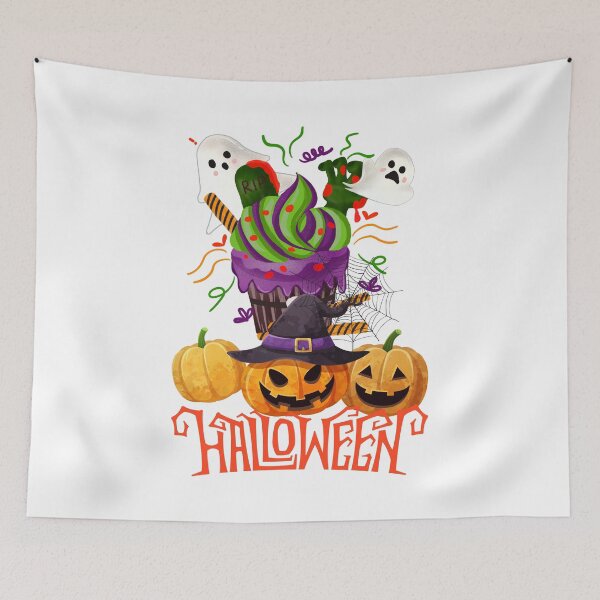 Item preview, Happy Halloween Scary Pumpkin & Cupcake RIP Design designed and sold by WBP Mart.