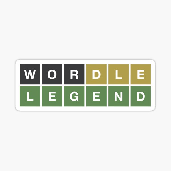 "Wordle Legend (Wordle Style)" Sticker for Sale by MaryGoodwind | Redbubble