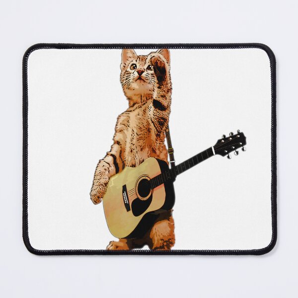 Item preview, cat playing acoustic guitar cool musician guitarist designed and sold by kapokohaneenu.