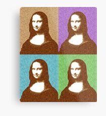 Scrabble Mona Lisa x 4 Metal Print