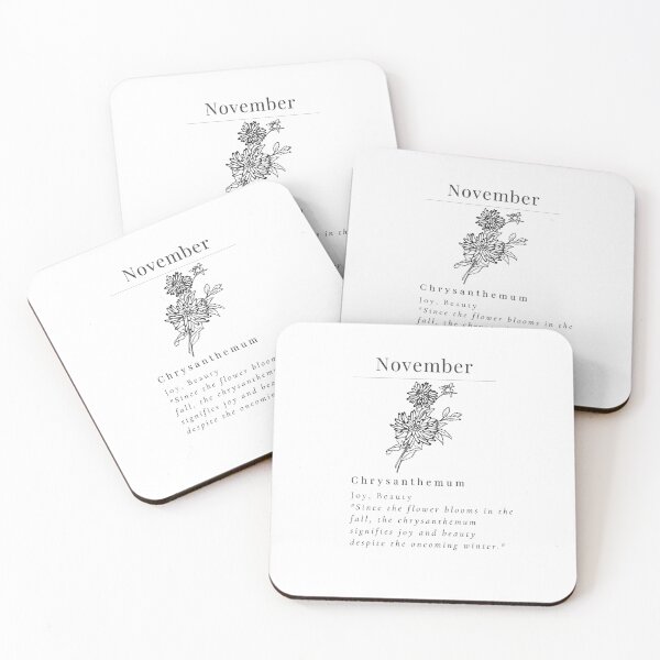 Item preview, Minimalistic Birth flower November Chrysanthemum flower meaning Joy and Beauty designed and sold by StarsRainDown.