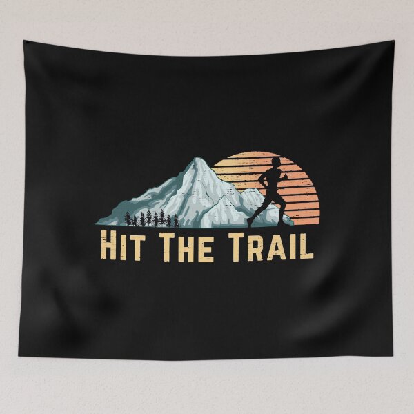 Item preview, Hit The Trail Vintage Mountain Runner Retro Trail Running  designed and sold by Eloiburer809.