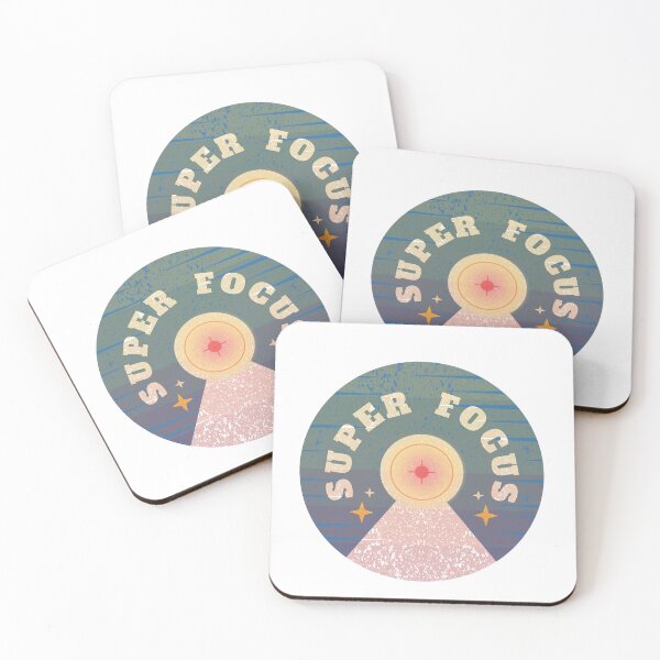Item preview, Cool and retro ‘Super Focus’ motivational quote on a colourful distressed vintage sunset background. Gifts for family, friend’s, gym lovers, co-workers  designed and sold by haRexia.