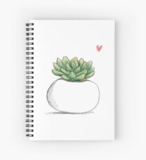 Cuaderno de espiral Suculento en plantador blanco regordete