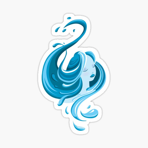 Fantasy Yoga Inspired Art: Element: Water Girl, Woman Sticker