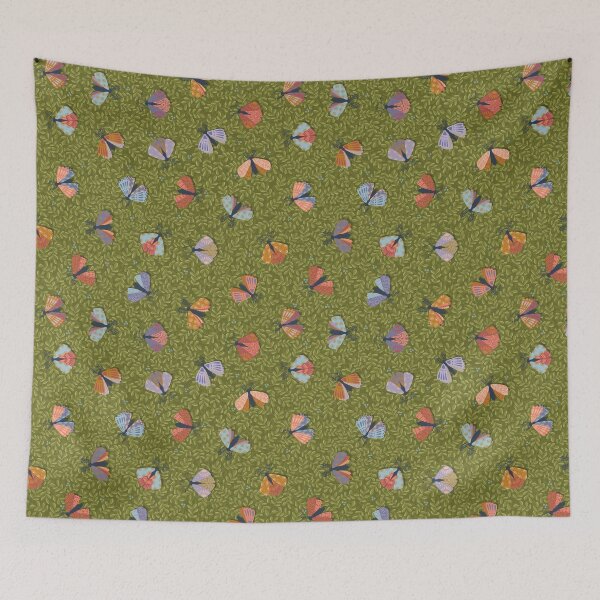 Item preview, Colorful moth field over botanicals designed and sold by OzdeBayer.