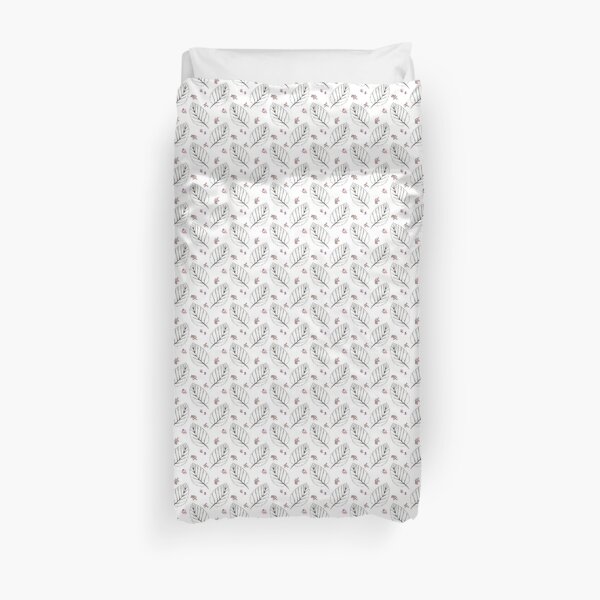 Leave Noir Duvet Cover