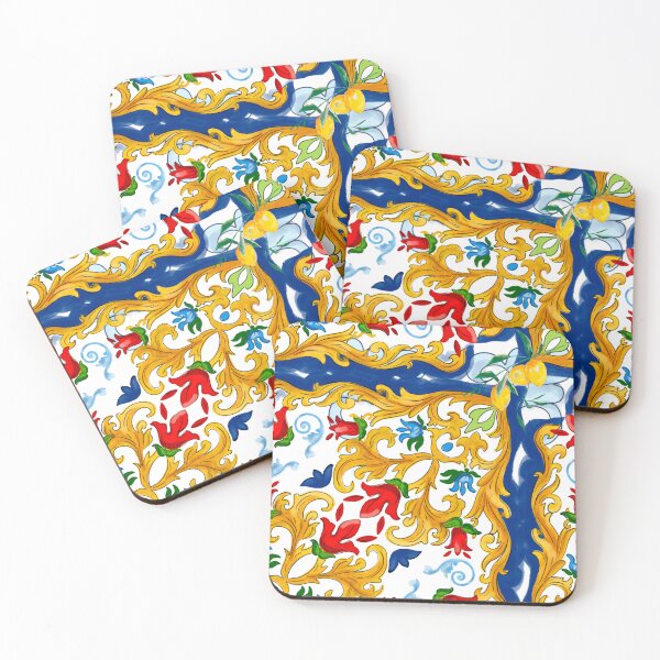 Item preview, Sicilian tiles,mediterranean,blue tiles ,lemons  designed and sold by MariaMarinova.