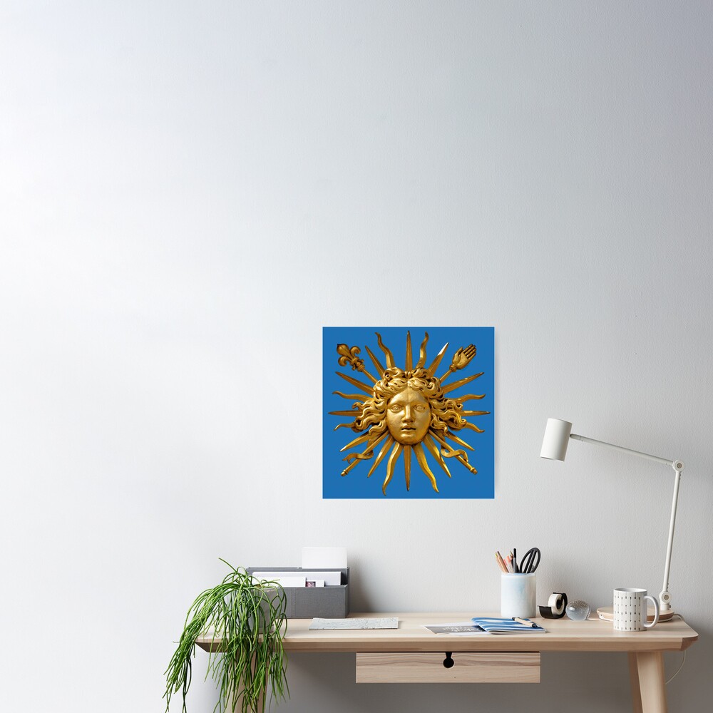 Symbol of Louis XIV the Sun King - Blue Background by Ulysse Pixel