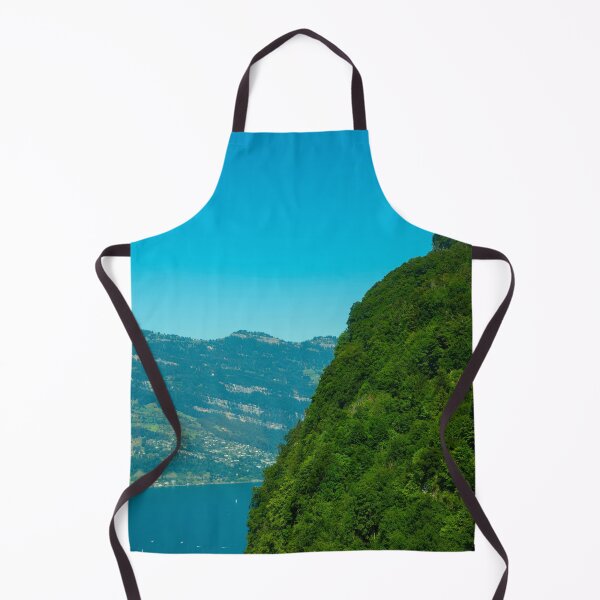 Item preview, Aerial View over Lake Lucerne and Mountain Peak with an Elevator in a Sunny Day designed and sold by Mats Silvan.