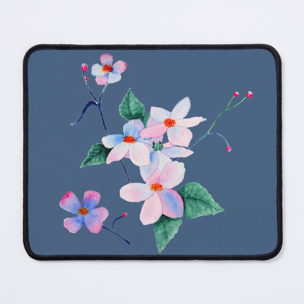 Item preview, Pastel floral composition with blue background designed and sold by LouiseRossArt.