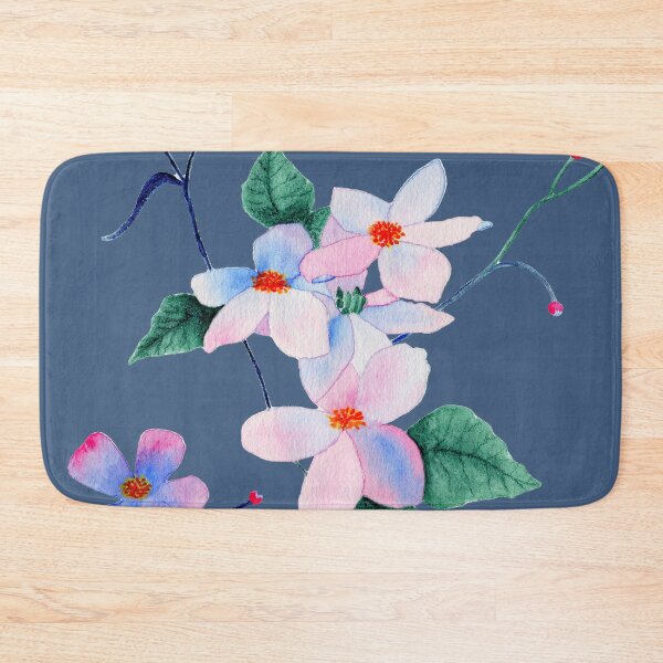 Item preview, Pastel floral composition with blue background designed and sold by LouiseRossArt.