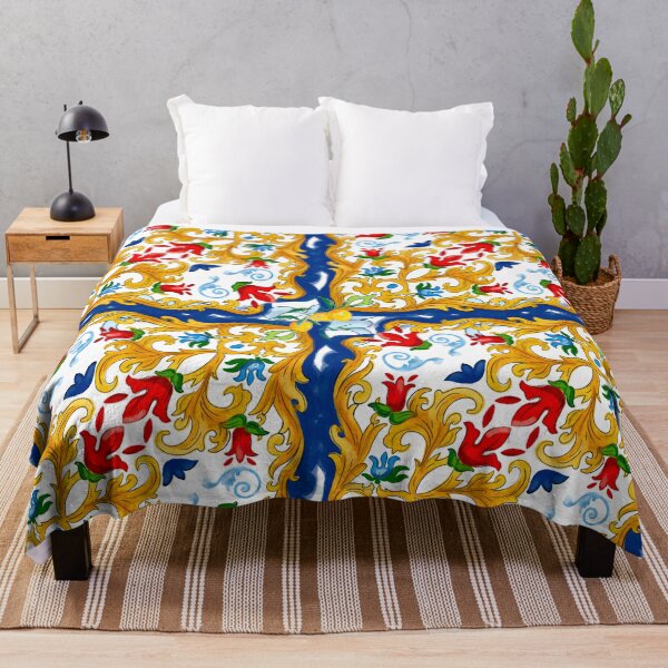 Item preview, Sicilian tiles,mediterranean,blue tiles ,lemons designed and sold by MariaMarinova.