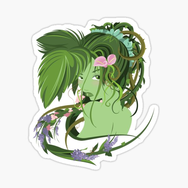 Fantasy Yoga Flower Art: Element: Earth Girl, Woman Sticker