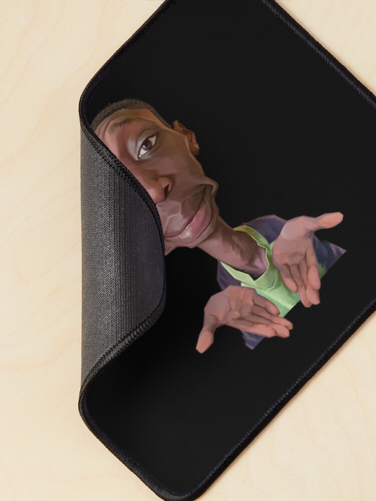 Alternate view of Khaby Lame Caricature Cutout Mouse Pad