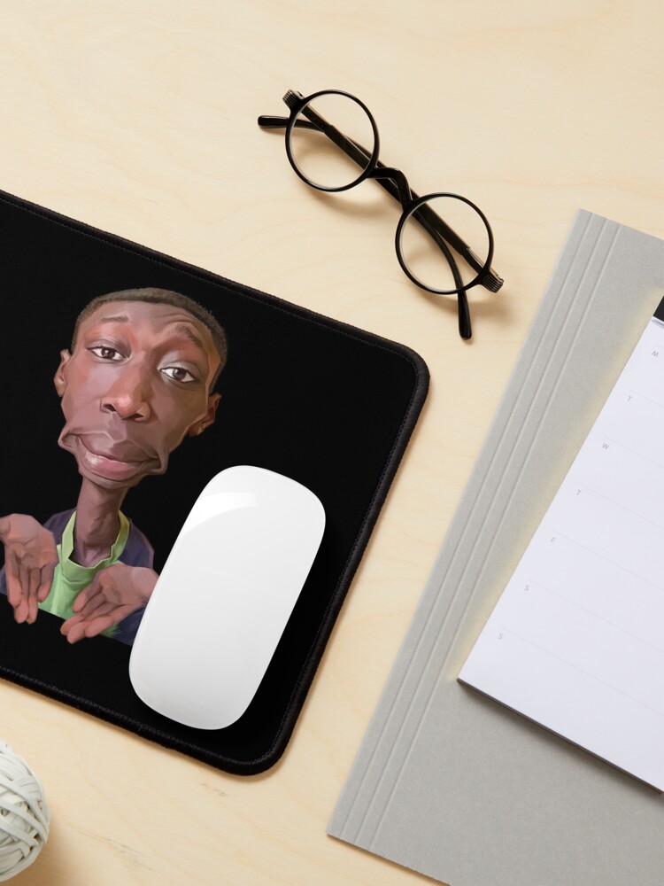 Alternate view of Khaby Lame Caricature Cutout Mouse Pad