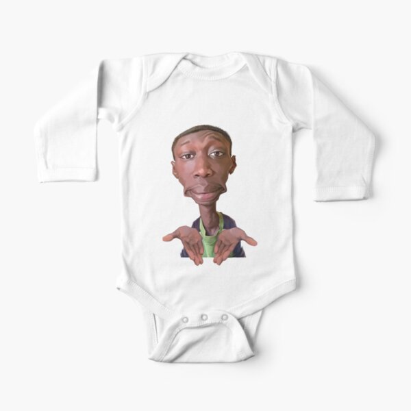Khaby Lame Caricature Cutout Long Sleeve Baby One-Piece