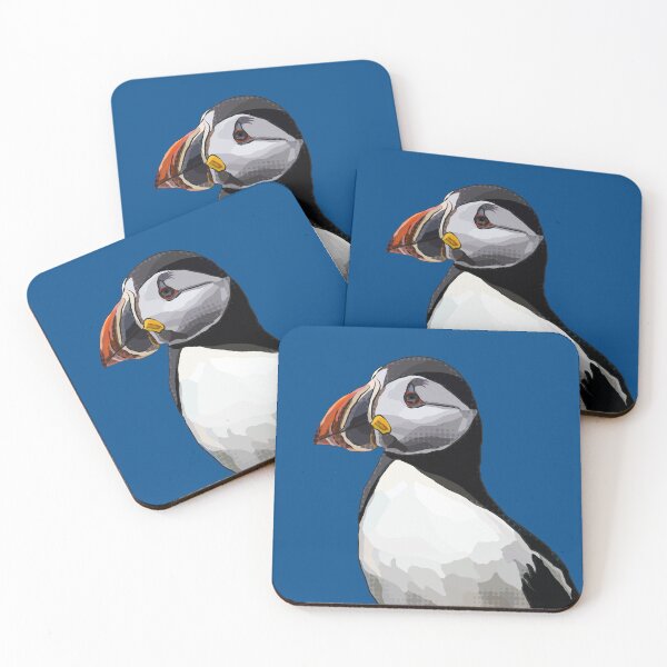 Item preview, Puffin by BeeFoxTree Deep Blue background designed and sold by BeeFoxTree.