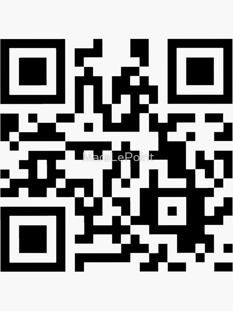 "Rick Roll QR Code" Sticker for Sale by MaraLePoint | Redbubble