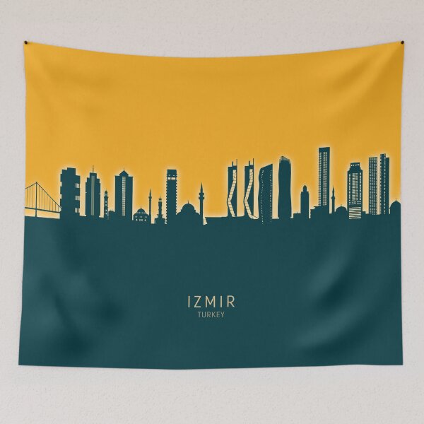 Aperçu de l'œuvre Izmir Turkey Skyline créée et vendue par ArtPrints.