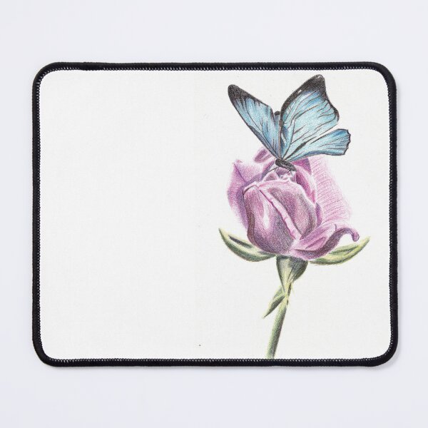 Item preview, Morpho butterfly on rose designed and sold by StarlingPavArt.