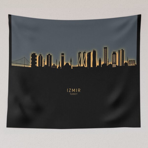 Aperçu de l'œuvre Izmir Turkey Skyline créée et vendue par ArtPrints.