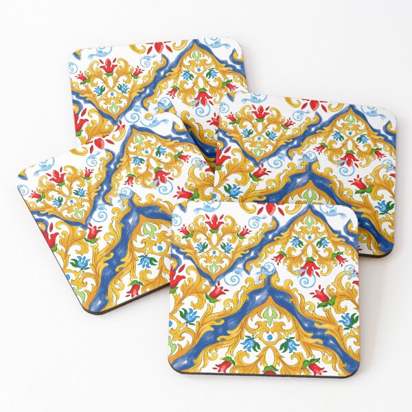 Item preview, Sicilian tiles,mediterranean,blue tiles ,lemons  designed and sold by MariaMarinova.