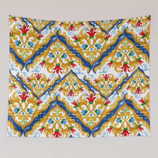 Item preview, Sicilian tiles,mediterranean,blue tiles ,lemons  designed and sold by MariaMarinova.