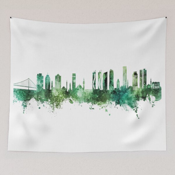 Aperçu de l'œuvre Izmir Turkey Skyline créée et vendue par ArtPrints.
