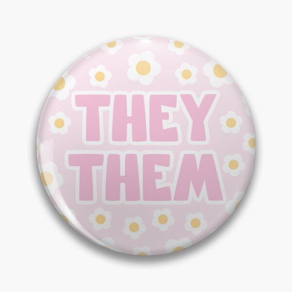 Item preview, Daisies They/Them Pronouns in Pink designed and sold by MoonMint.