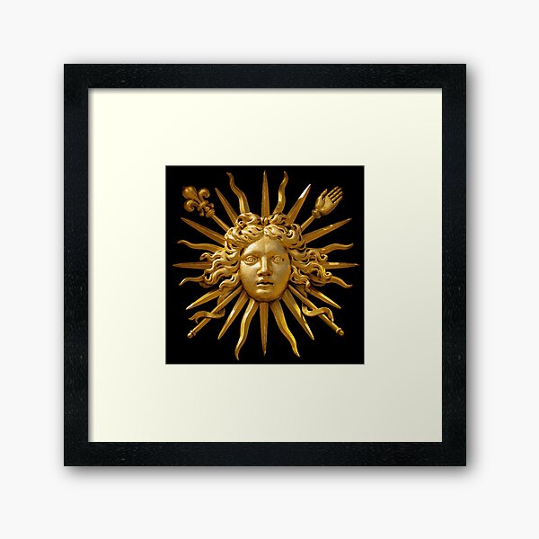 Symbol of Louis XIV the Sun King - Black Background | Photographic Print