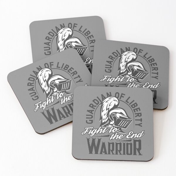 Item preview, Guardian of liberty - A design featuring a knight's helmet and the slogan Fight to the End Warrior designed and sold by velisani.