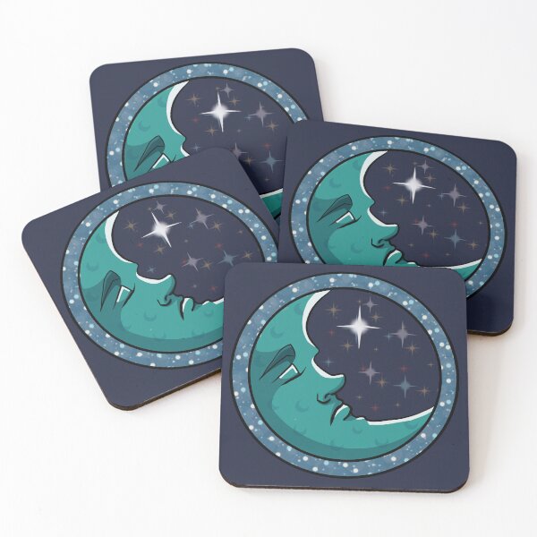 Item preview, Blue Man Face Crescent Moon designed and sold by C-Katt.