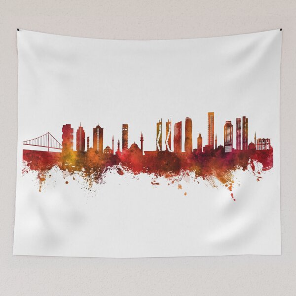 Aperçu de l'œuvre Izmir Turkey Skyline créée et vendue par ArtPrints.