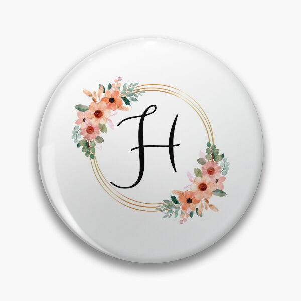 Artikelvorschau, Monogrammbuchstabe H | Koralle Blumenmuster entworfen und verkauft von JustSeasons.
