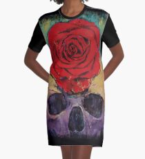Skull Rose Graphic T-Shirt Dress