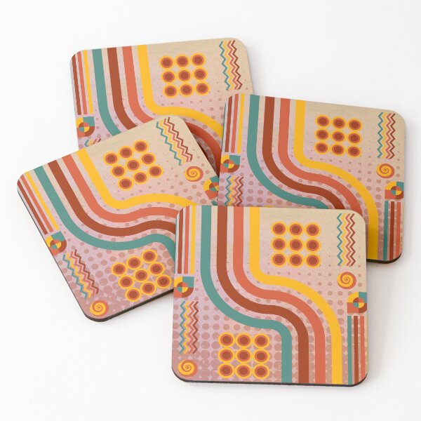 Item preview, abstract retro with geometric shapes designed and sold by Pattern King.