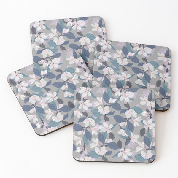 Item preview, Sakura Japanese Silk Pattern Pink Flowers Blue Leaves designed and sold by Jaydee001.