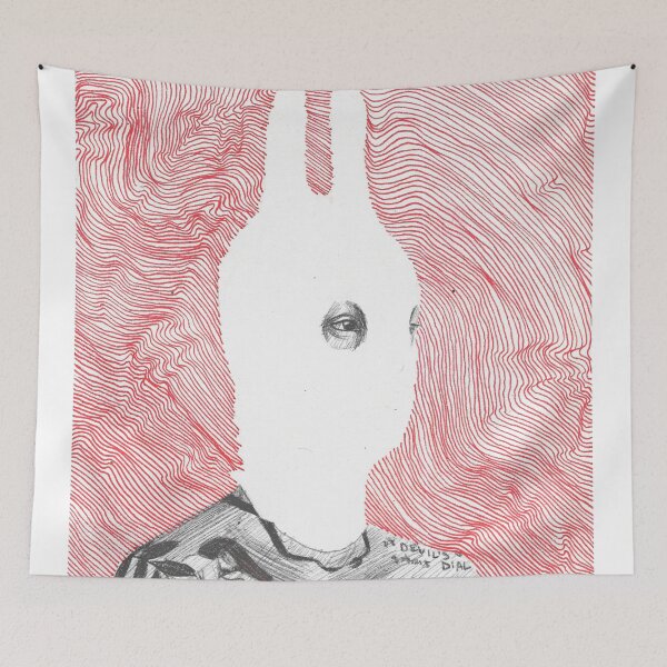 Item preview, balaklava, balaclava, ski mask, inked, tattoo, guy, bunny, grunge, modern, illustration, lines, trippy, graphic, red, white, black designed and sold by AlbinaSergeevaart.