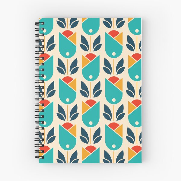 Item preview, 2018 - retro tulips, blue designed and sold by RouCouCou.