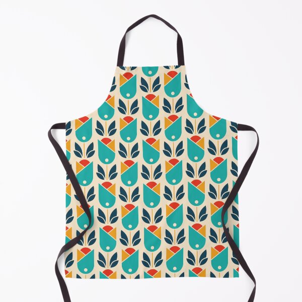 Item preview, 2018 - retro tulips, blue designed and sold by RouCouCou.
