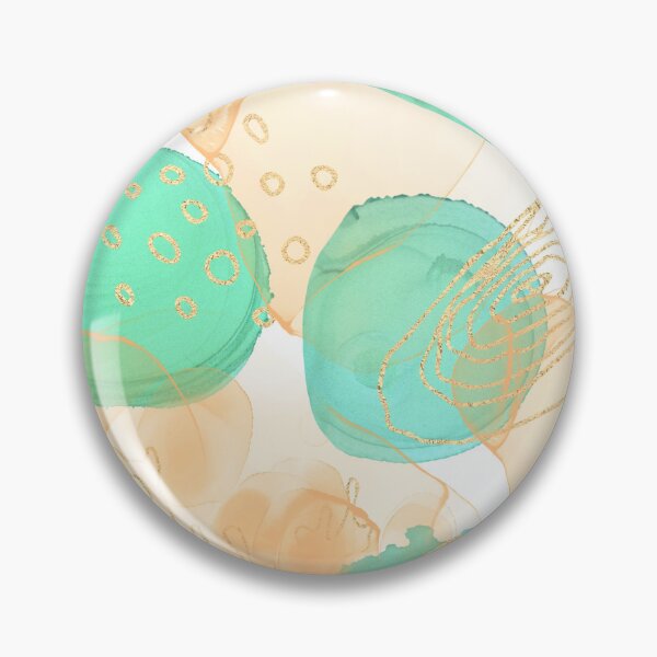 Item preview, Gold and Aqua Ink Abstract designed and sold by Minxylynx4.