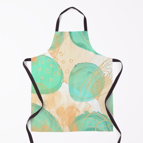 Item preview, Gold and Aqua Ink Abstract designed and sold by Minxylynx4.
