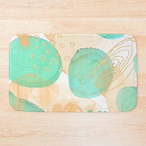 Item preview, Gold and Aqua Ink Abstract designed and sold by Minxylynx4.