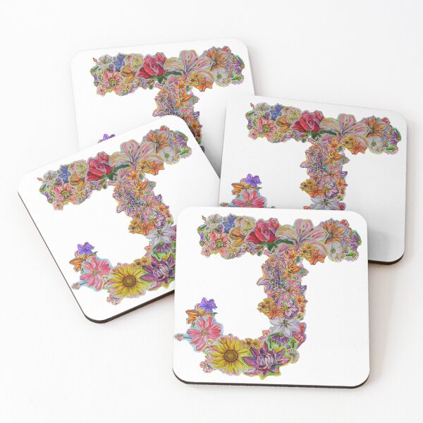 Item preview, J Floral Initial designed and sold by Lenaartist.