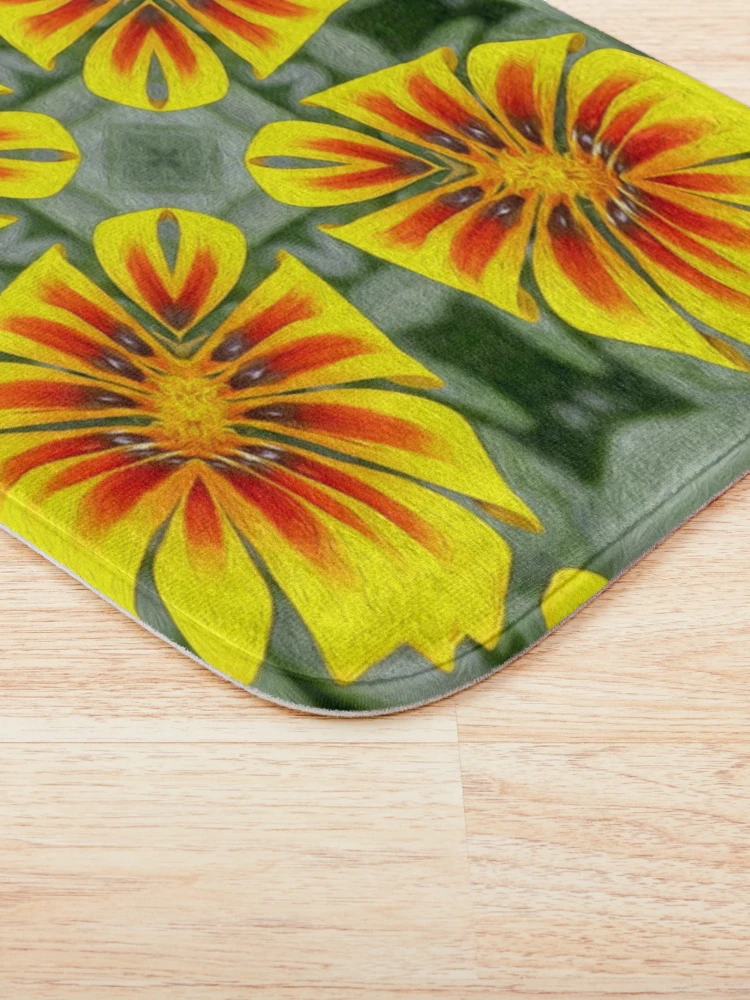 Thumbnail 3 of 6, Bath Mat, Vivid Flower Pattern designed and sold by Patternflower.