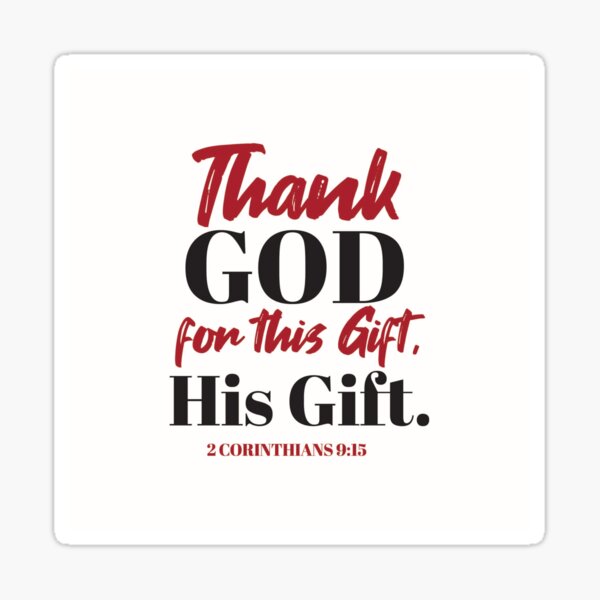 "2 Corinthians 9:15 bible verse design I" Sticker for Sale by FlinArt