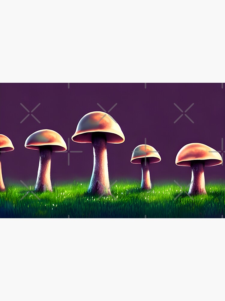 "Mushroom Forest Chalk Art, Ai Generated Art " Sticker for Sale by